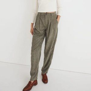 Madewell Corduroy High-Rise Tapered Pants in Sage